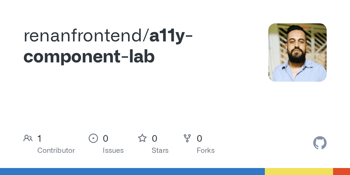 Cartão do repositório a11y-component-lab no GitHub.