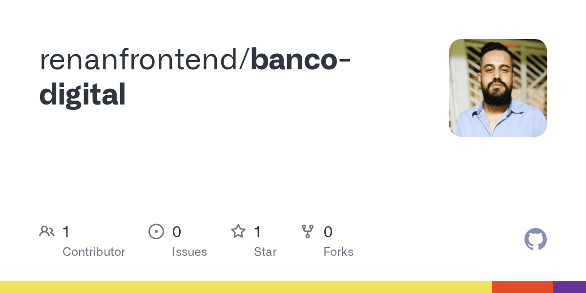 Cartão do repositório banco-digital no GitHub.