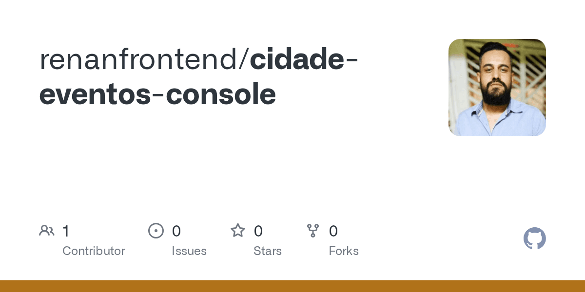 Cartão do repositório cidade-eventos-console no GitHub.