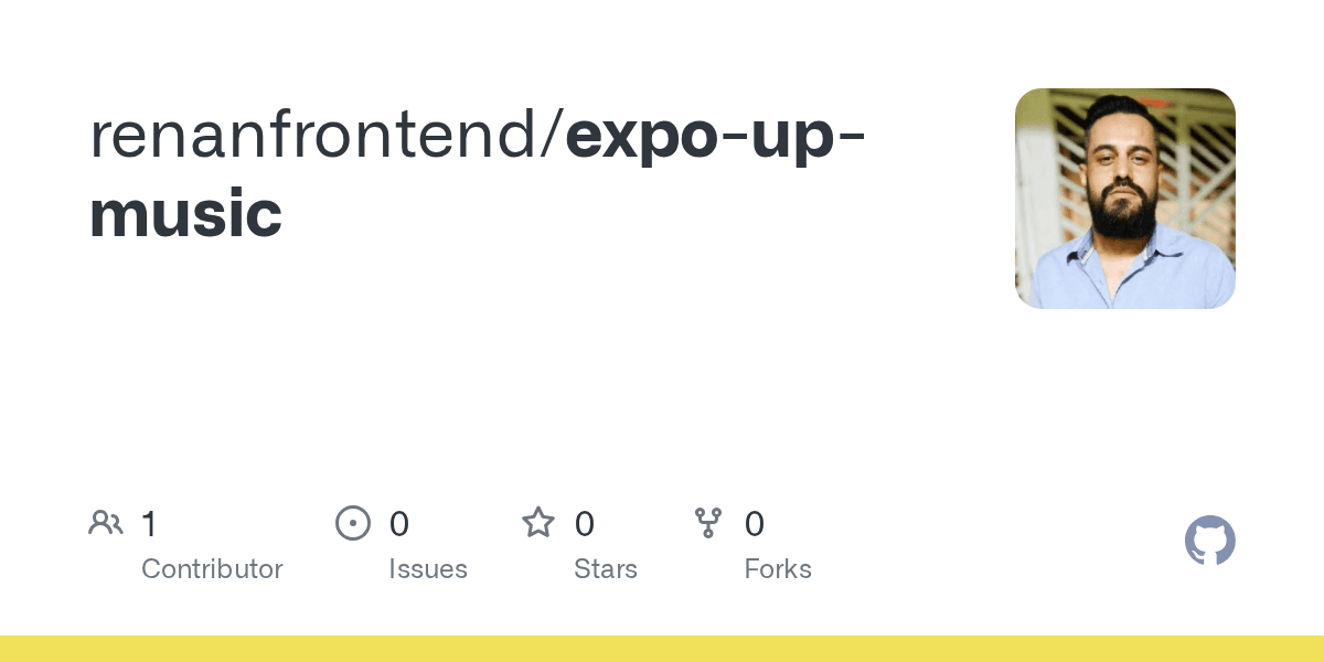 Cartão do repositório expo-up-music no GitHub.