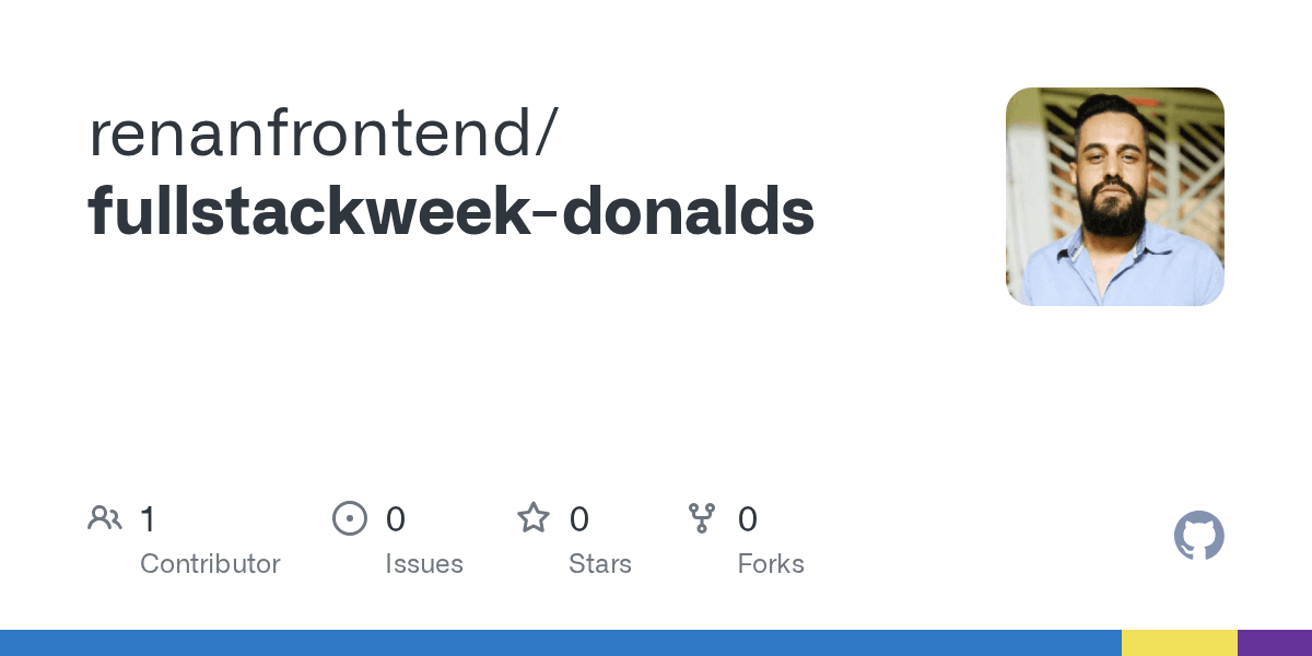 Cartão do repositório fullstackweek-donalds no GitHub.