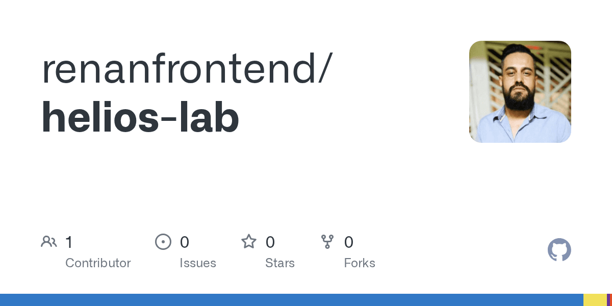 Cartão do repositório HELIOS Lab no GitHub.