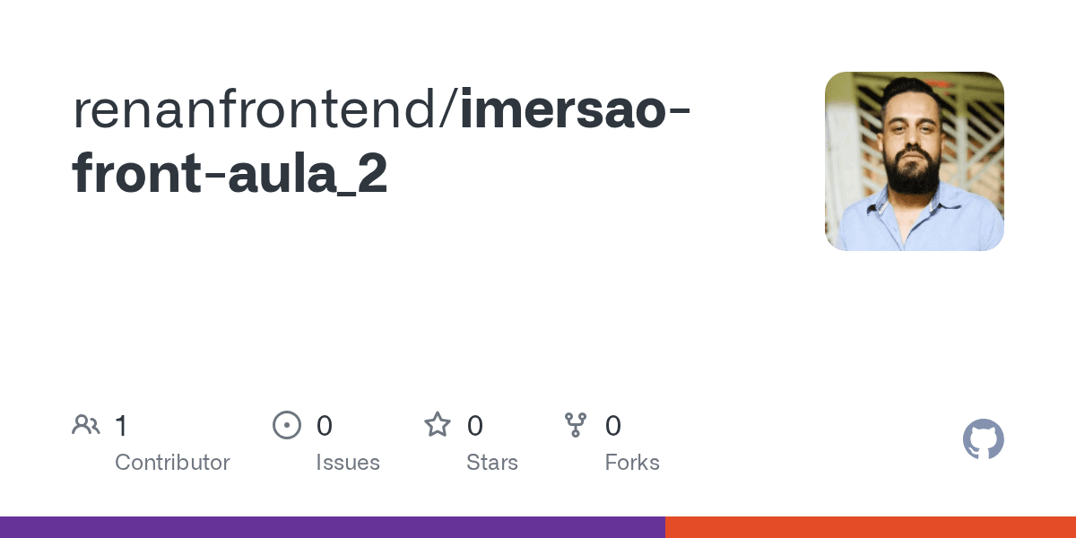 Cartão do repositório imersao-front-aula_2 no GitHub.