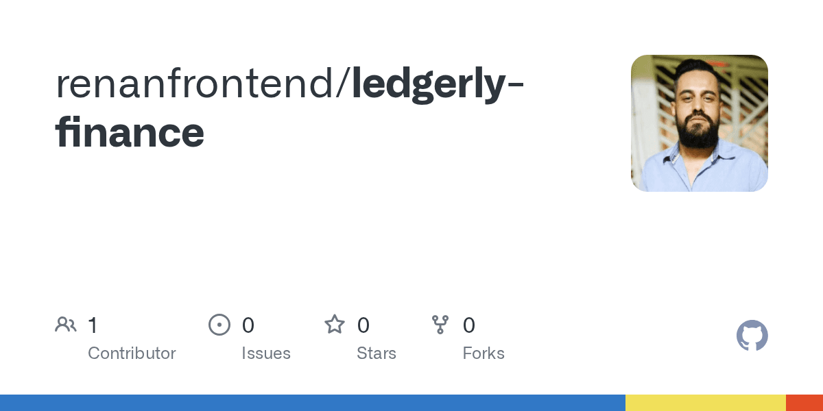 Cartão do repositório ledgerly-finance no GitHub.