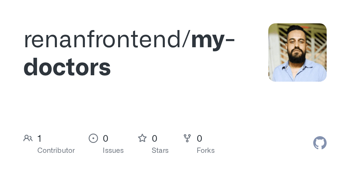 Cartão do repositório my-doctors no GitHub.