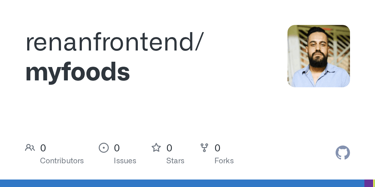 Cartão do repositório myfoods no GitHub.