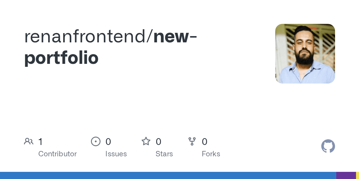 Cartão do repositório new-portfolio no GitHub.