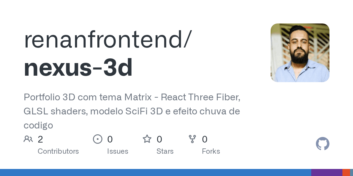 Cartão do repositório nexus-3d no GitHub.