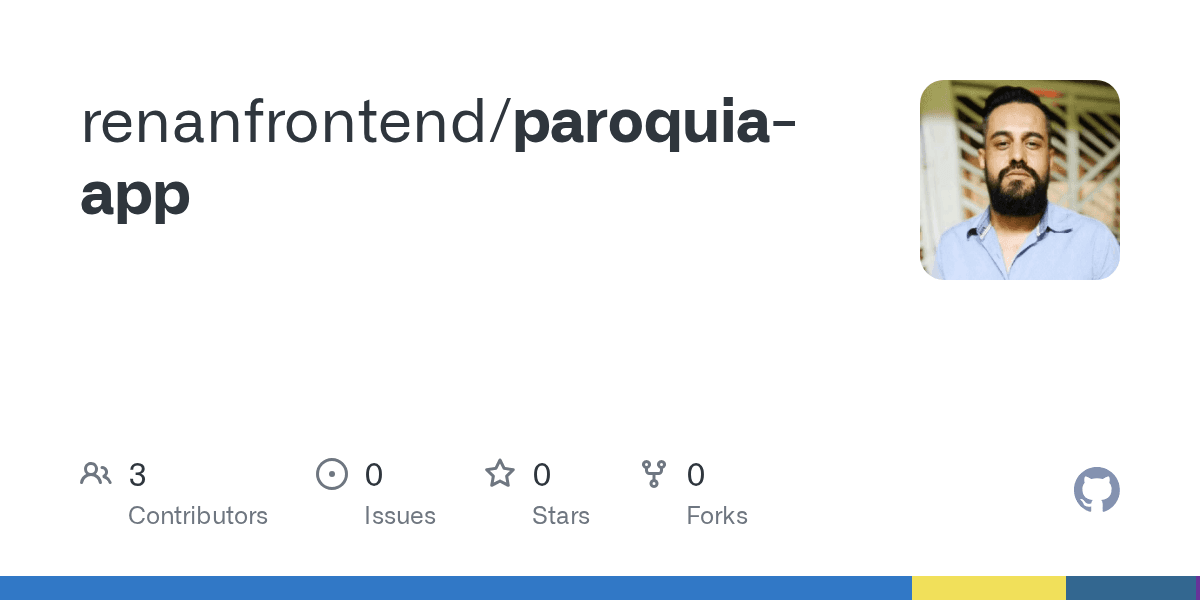 Cartão do repositório paroquia-app no GitHub.