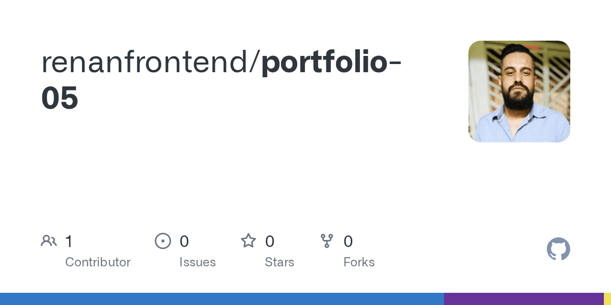 Cartão do repositório portfolio-05 no GitHub.