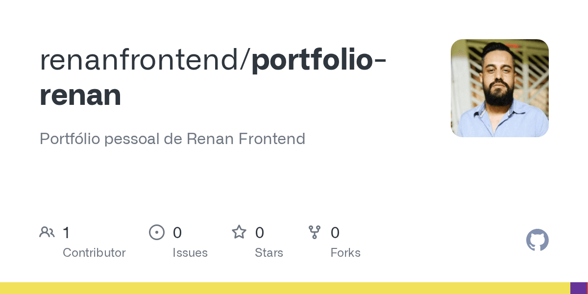 Cartão do repositório portfolio-renan no GitHub.