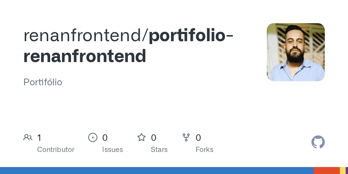 Cartão do repositório portifolio-renanfrontend no GitHub.