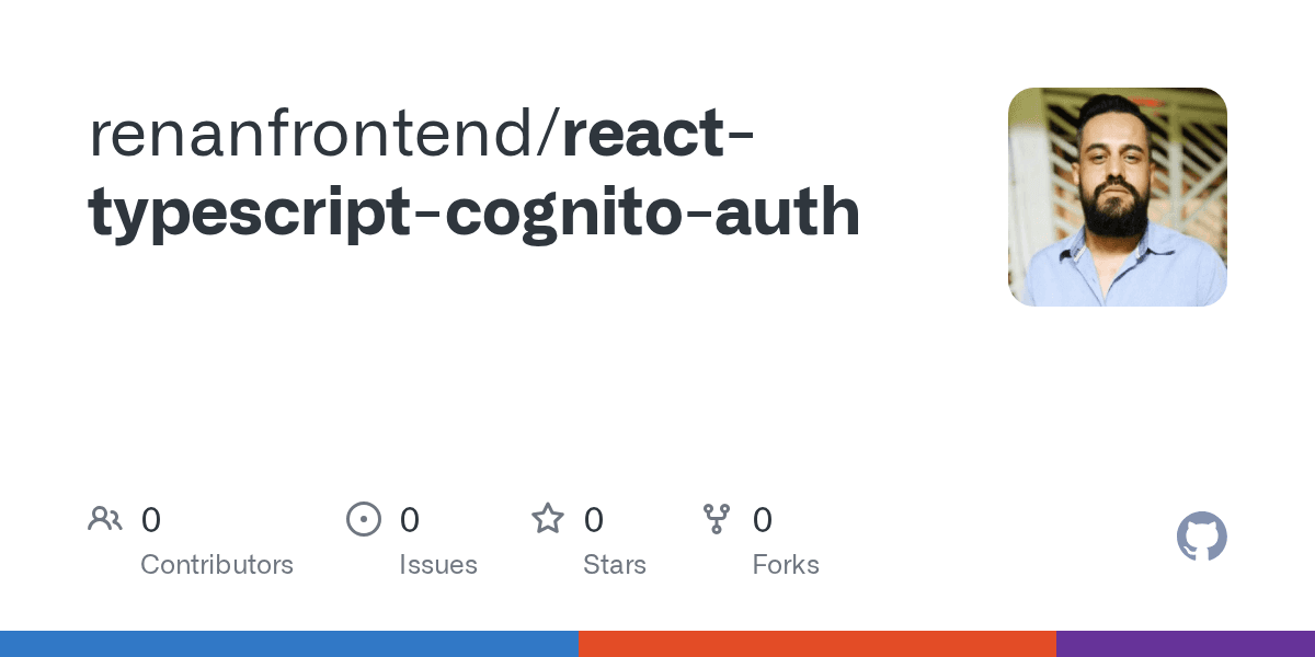 Cartão do repositório react-typescript-cognito-auth no GitHub.
