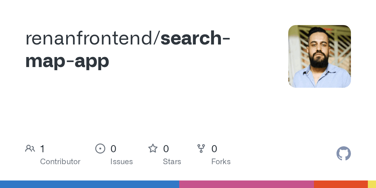 Cartão do repositório search-map-app no GitHub.